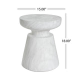 Outdoor Ponti Travertine Side Table, White