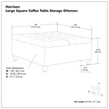 Harrison - Large Square Coffee Table Storage Ottoman - Black