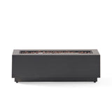 Modern Dark Grey 40' Outdoor Iron Propane Fire Pit