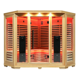 Blisspod I Vienna RED I All-In-One - Full Spectrum + Red Light Therapy I Indoor Corner Premium Sauna I 4-5 Person