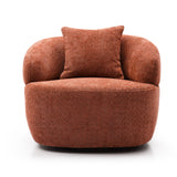 360° Swivel Mid Century Modern Curved 1-Seat Sofa - Orange