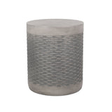 Outdoor Lightweight End Table Round Concrete Outdoor Side Table - Natural