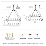 52 Inch Black Wagon Wheel Chandelier, 36-Lights