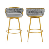 Modern Low Back Upholstered Counter Height Bar Stools (Set of 2)