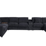 Celine - Fabric Corner Sectional Sofa With Right-Facing Chaise, Cupholders, And Charging Ports