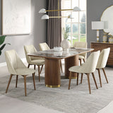Willene - Ceramic Top Dining Table - Walnut