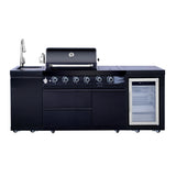 Outdoor Kitchen Island 85.2 Inch 4+1 Burner Propane Gas BBQ Grill 71500 BTU 304 Stainless Steel