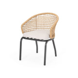 Outdoor Wicker Chair With Powder-Coated Iron Legs