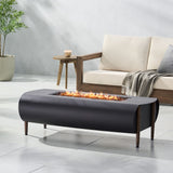 Vernon Rectangle Fire Pit 50,000 BTU - Dark Gray