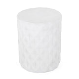 Outdoor Lightweight Concrete Side Table - Antique White