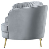 Reigha - Upholstered Sofa Lounge Furniture With Channel Tufted Backrest - Gray