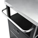 K&K 54.5" Outdoor Kitchen Island with Stainless Steel Tabletop