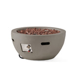 27' Bowl Shaped MGO 40,000 BTU Propane Fire Pit, Light Grey (Tank Cover not Included)