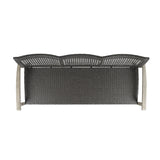 Outdoor Acacia Wood Wicker 3 Seater Sofa, Patio Furniture Conversation Set for Backyard