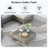 K&K Patio 8-Piece Patio Furniture Set with 43" Fire Pit Table