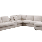 Celine - Fabric Corner Sectional Sofa With Right-Facing Chaise, Cupholders, And Charging Ports