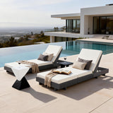 Dark Acacia Wood Chaise Lounge