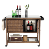 Outdoor Wicker Bar Cart
