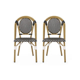 Outdoor Rattan And Aluminum French Bistro Chair Set