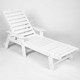 Lounge Chair Outdoor with Wood Texture, HDPE, Adjustable Backrest