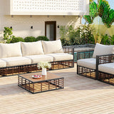 7-Piece Metal Patio Sectional Sofa Set with Water-Resistant Cushions - Modern