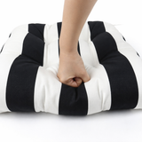 Outdoor Chair Cushions Set of 2 – Black and White Striped