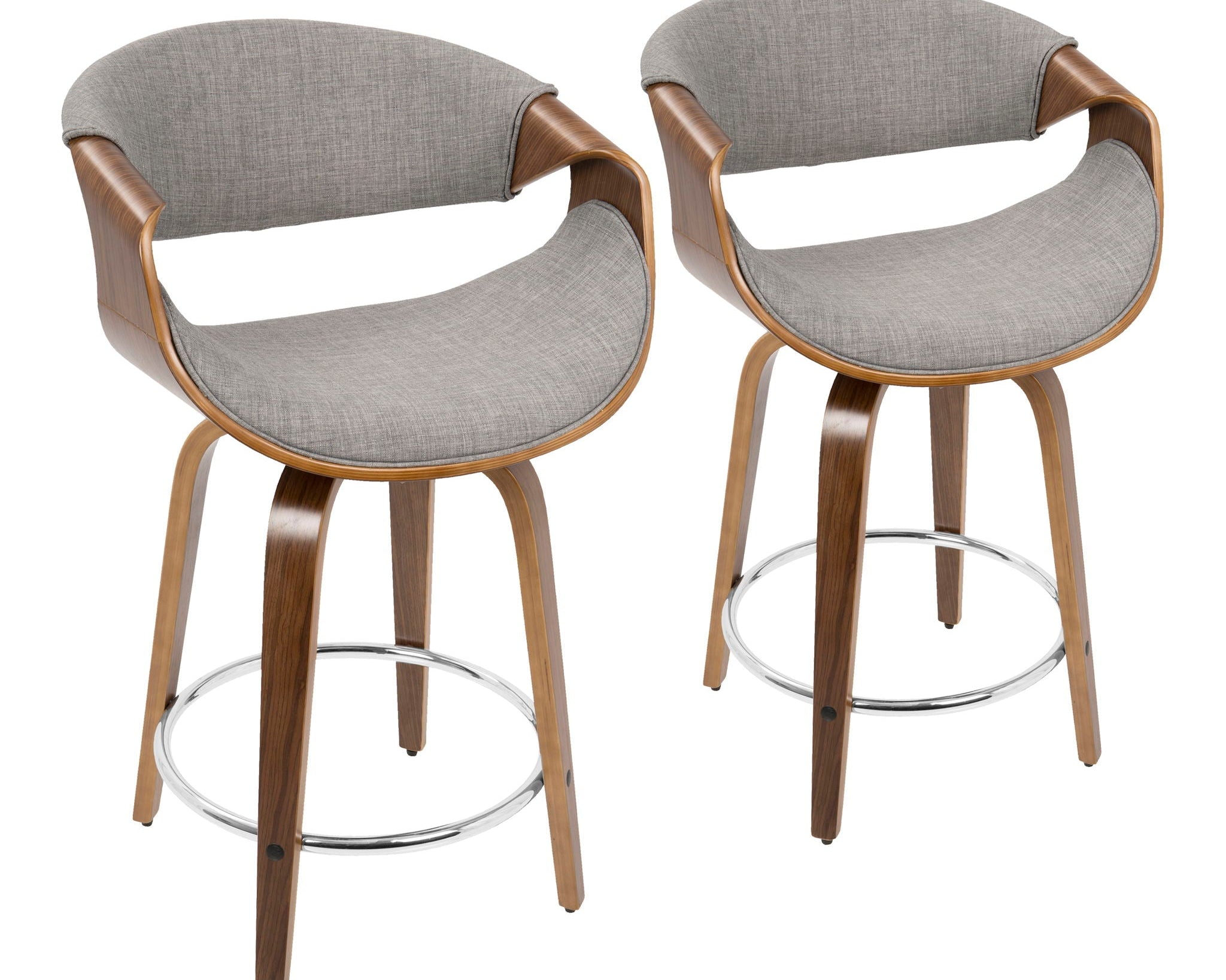 Curvini - Mid Century Modern Counter Stool (Set of 2)