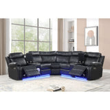 Power Reclining Sectional Sofa with Bluetooth Speakers – Black, Dark Gray, Beige