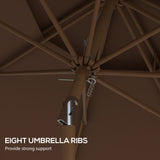 Outsunny 9' Patio Umbrella with Push Button Tilt and Crank