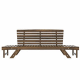 TOPMAX Outdoor Adjustable Patio Wooden Daybed Sofa Chaise Lounge