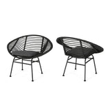 Cordella - Outdoor Woven Wicker Chairs With Cushions, Set of 2