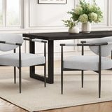 Modern Dining Chairs Set of 2 with Bronze Iron Frame