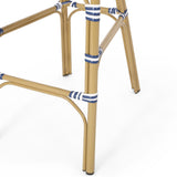 Outdoor PE Rattan French Barstool Set