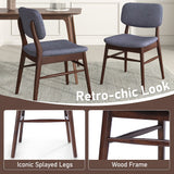 Set of 2 Mid-Century Upholstered Dining Chairs
