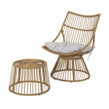 2 Piece Rattan Patio Set With Club Chair And Side Table