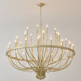 36-Light Gold Industrial Iron Candle Chandelier