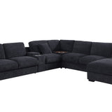 Celine - Fabric Corner Sectional Sofa With Right-Facing Chaise, Cupholders, And Charging Ports