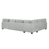 Upholstered U-Shaped Sectional Sofa with Movable Ottoman and Storage Pockets - Multiple Colors