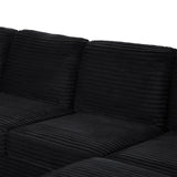 Upholstered U-Shaped Sectional Sofa with Movable Ottoman and Storage Pockets - Multiple Colors