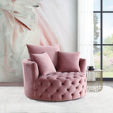 Zunyas Velvet Accent Chair With Swivel