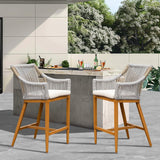 Outdoor Bar Stools Set of 2 with Arm and Backrest