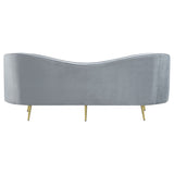 Reigha - Upholstered Sofa Lounge Furniture With Channel Tufted Backrest - Gray