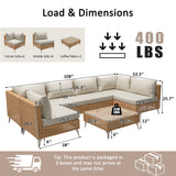K&K 7-Piece Wicker Patio Furniture Set