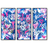 Love on The Blue Triptych - With Acrylic Paint