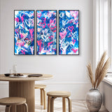 Love on The Blue Triptych - With Acrylic Paint
