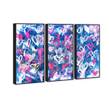 Love on The Blue Triptych - With Acrylic Paint