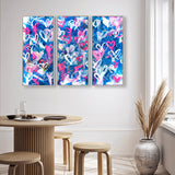 Love on The Blue Triptych - With Acrylic Paint