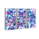 Love on The Blue Triptych - With Acrylic Paint