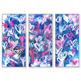 Love on The Blue Triptych - With Acrylic Paint