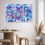 Love on The Blue Triptych - With Acrylic Paint